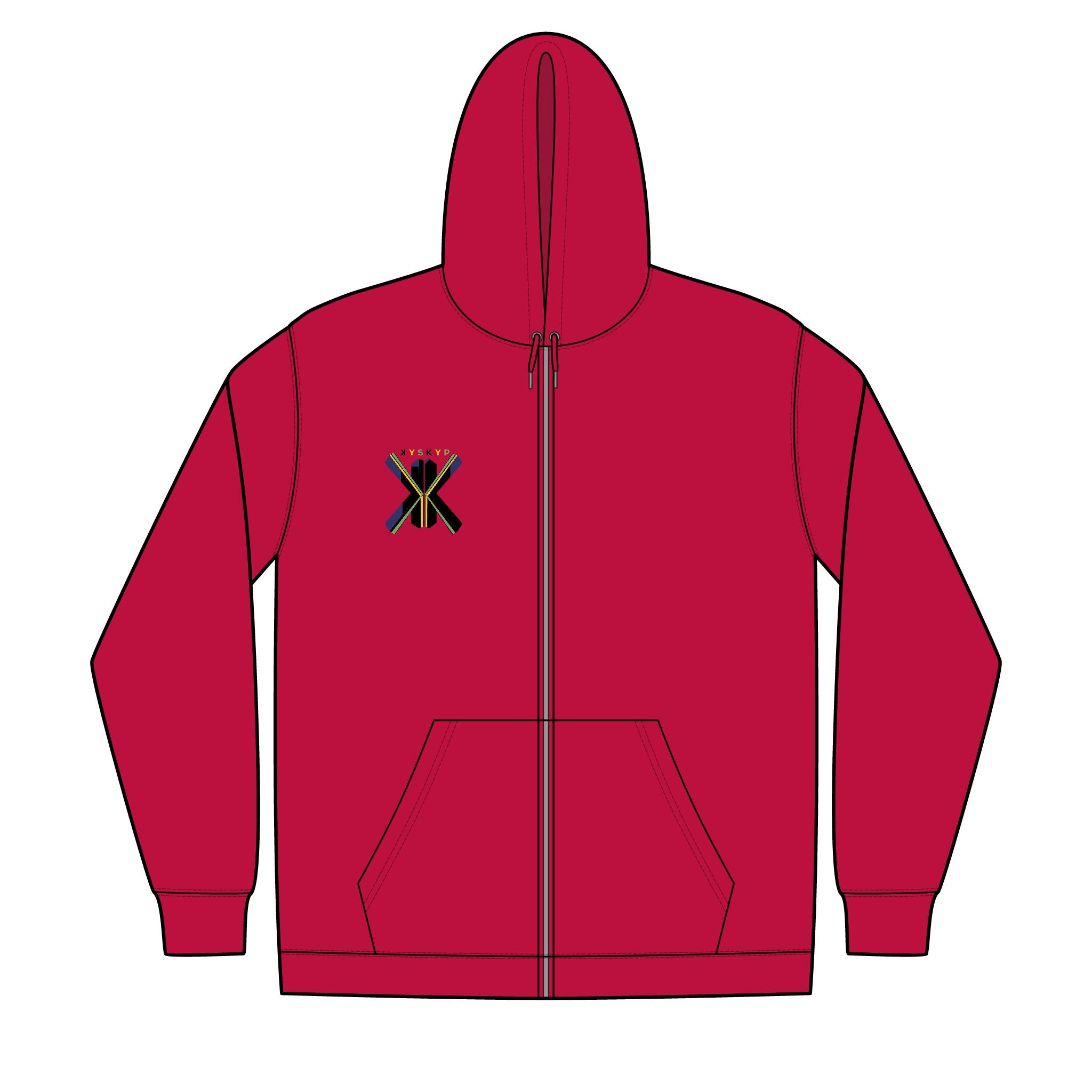 KYSKYP Unisex Full-Zip Hooded Sweatshirt